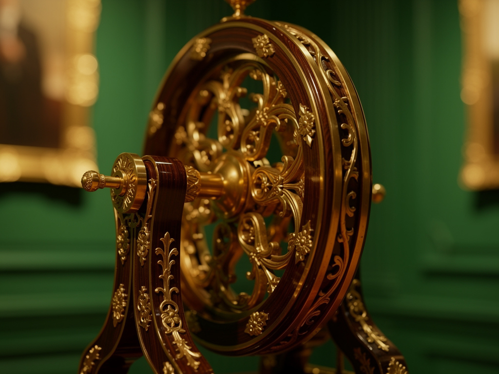 Ornate brass gaming wheel in the OXBET live casino