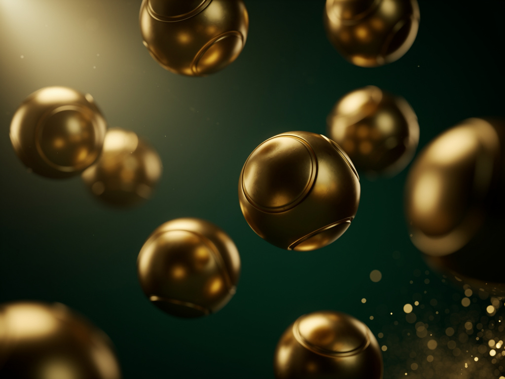 Glowing golden lottery balls at OXBET