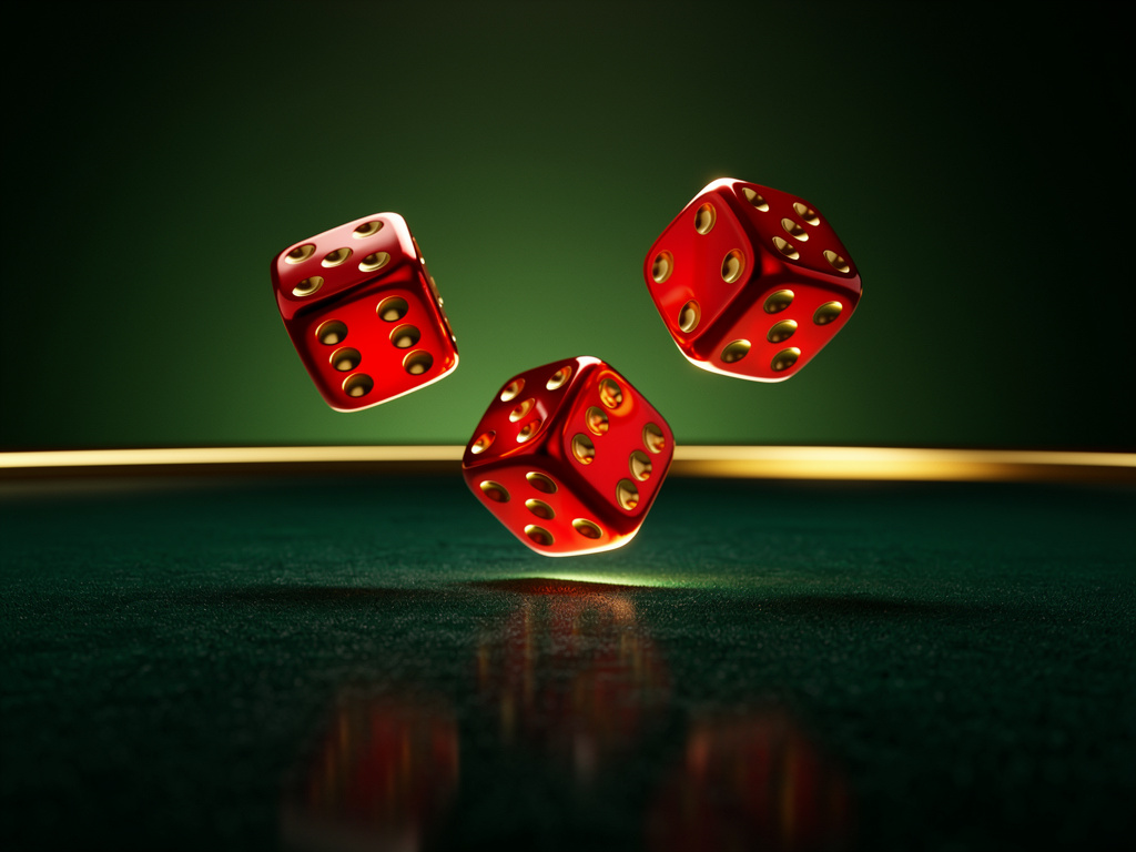 Red and gold dice rolling on an OXBET tai xiu table